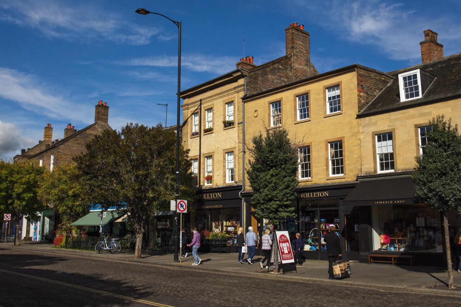 Sandstone buildings and independent shops in Woolton Village